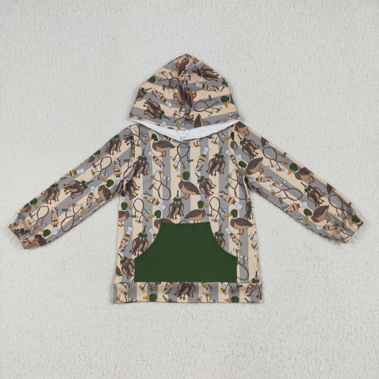 Sibling Boys Kids Long Sleeves Ducks Dogs Camo Pockets Hoodies Pullovers Shirts