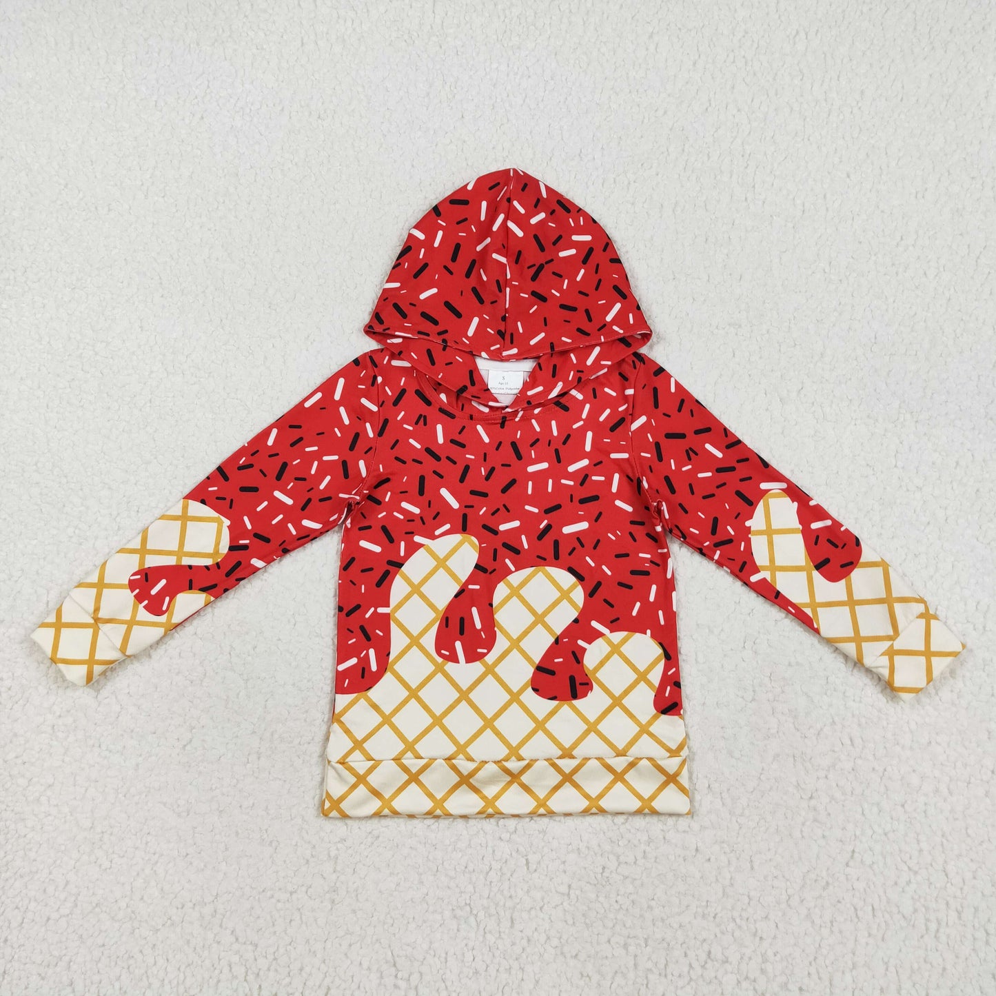 Sibling Boys Girls Red Sprinkles Drips Hoodie Shirt Jogger Pants Dress RTS