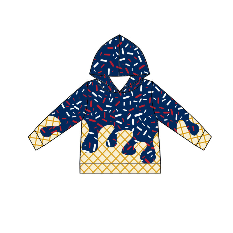 ( Moq 5 ) Preorder Baby Kids Toddler Long Sleeves Drips Team Red Blue Hoodie Shirt Tops