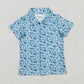 Boys Kids Short Sleeves Camo Fishing Sibling Buttons Shirt Tops RTS