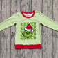 Baby Boy Long Sleeves Green Face Christmas Plaid Shirt RTS