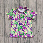 Baby Boy Short Sleeves Buttons Mardi Gras Camo Shirt RTS