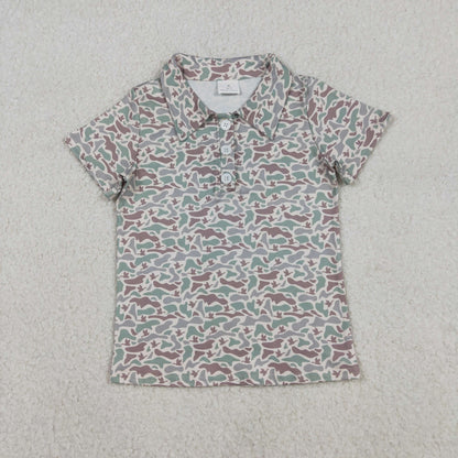 Sibling Baby Boys Short Sleeves Southern Camo Buttons Hunting Shirts Tops RTS