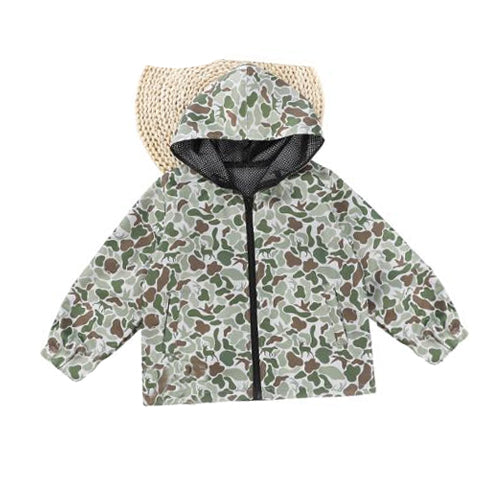 ( Moq 5 )  Preorder Boys Kids Ducks Dogs Deer Camo Pockets Zipper Hoodie Hunting Tops