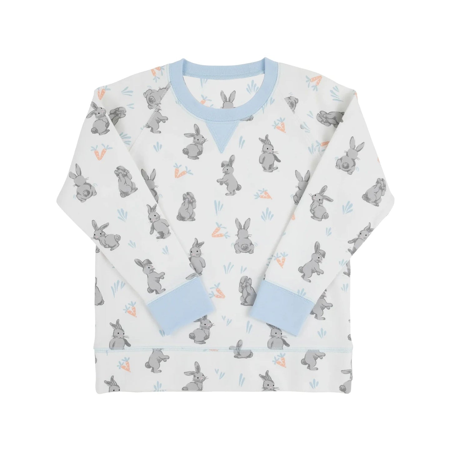 ( Moq 5 ) Preorder Boys Kids Toddler Long Sleeves Rabbits Easter Blue Shirt Tops