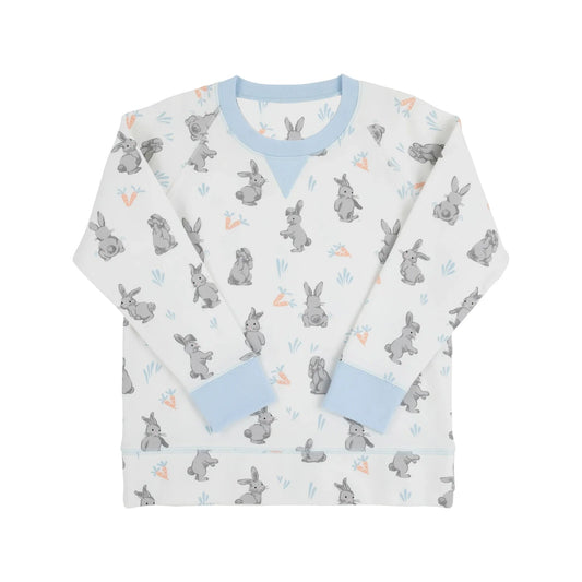 ( Moq 5 ) Preorder Boys Kids Toddler Long Sleeves Rabbits Easter Blue Shirt Tops