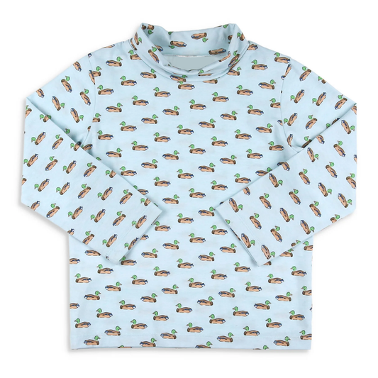 ( Moq 5 ) Preorder Boys Kids Long Sleeves Ducks Blue Shirt Tops