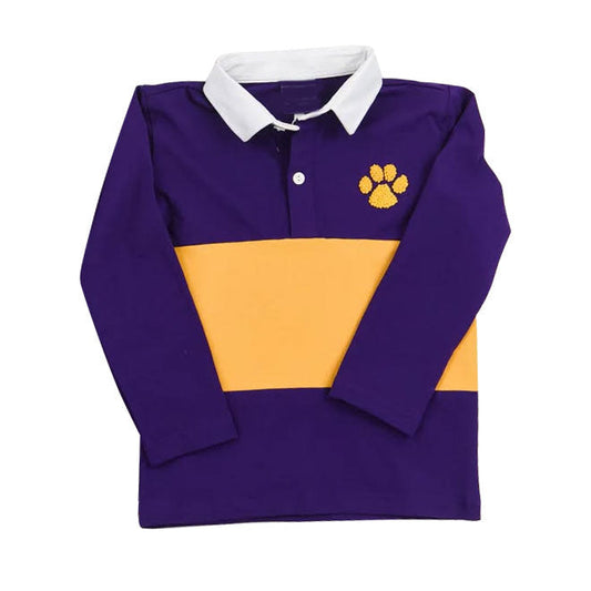 (Moq 5 ) Preorder Boys Kids Purple Long Sleeves Paw Shirt Tops