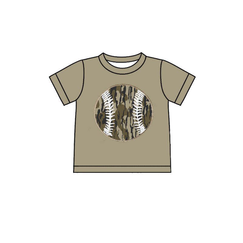 ( Moq 5 ) Preorder Baby Boys Short Sleeves Camo Baseball Team T-shirt Tee