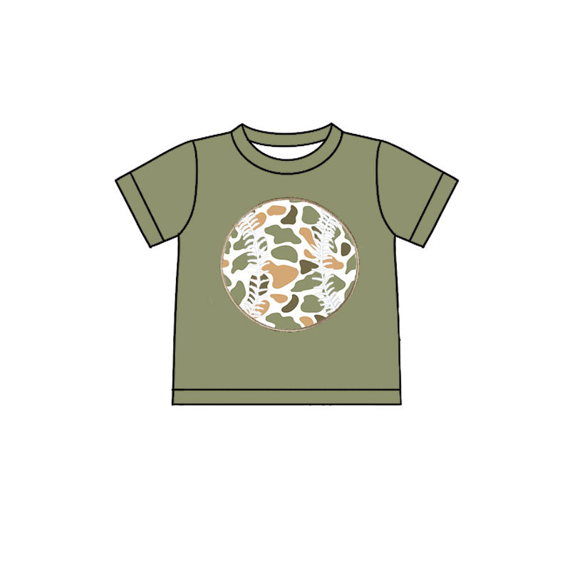 ( Moq 5 ) Preorder Baby Boys Short Sleeves Baseball Camo Team T-shirt Tee