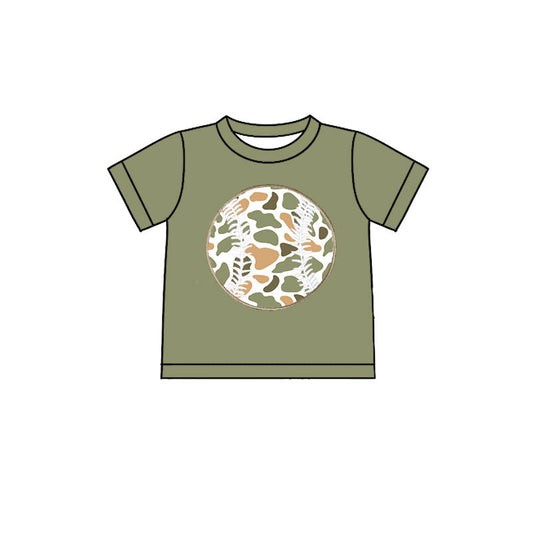 ( Moq 5 ) Preorder Baby Boys Short Sleeves Baseball Camo Team T-shirt Tee