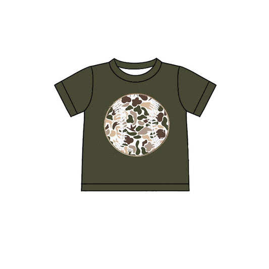 ( Moq 5 ) Preorder Baby Boys Kids Short Sleeves Camo Baseball Team T-shirt Tee