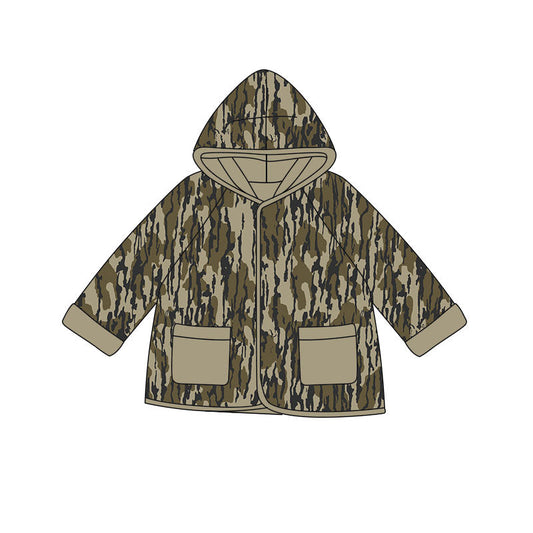 ( Moq 5 ) Preorder Baby Boys Long Sleeves Camo Pockets Hoodie Coat Tops