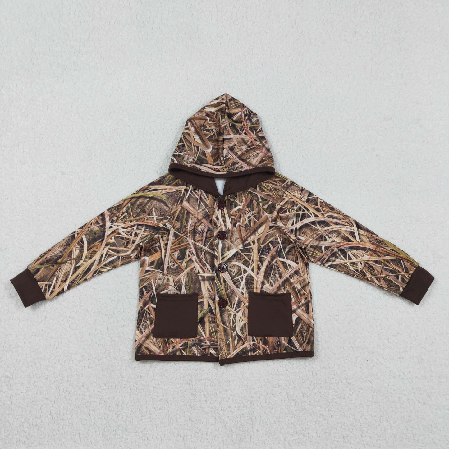 Sibling Baby Boys Kids Southern Camo Print Hoodie Pockets Buttons Shirts Coats RTS