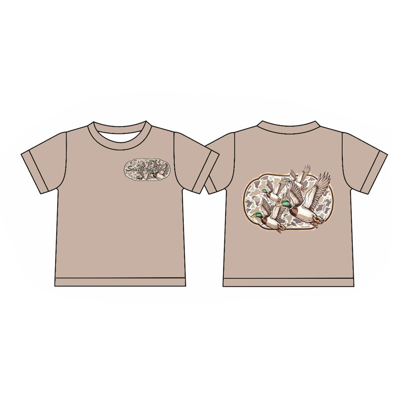 ( Moq 5 ) Preorder Baby Boys Short Sleeves Camo Ducks Hunting Tee Shirt Tops