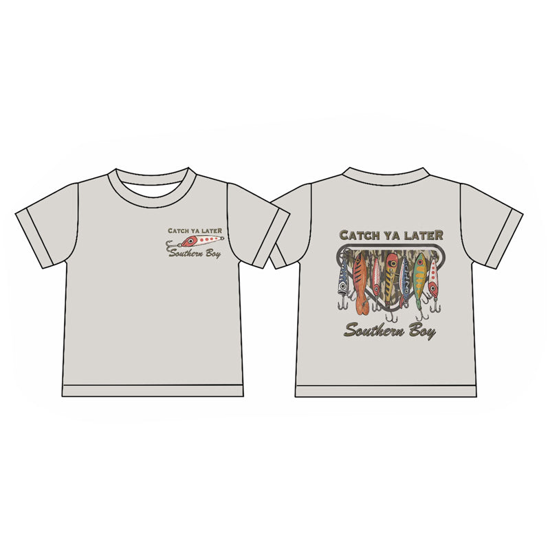 ( Moq 5 ) Preorder Baby Boys Short Sleeves Fishing Hunting Tee Shirt Tops