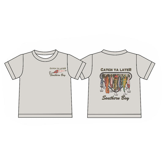 ( Moq 5 ) Preorder Baby Boys Short Sleeves Fishing Hunting Tee Shirt Tops