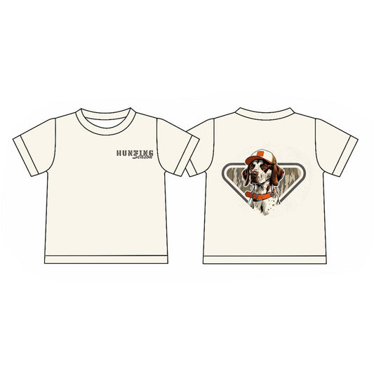 ( Moq 5 ) Preorder Baby Boys Short Sleeves Camo Dogs Hunting Tee Shirt Tops