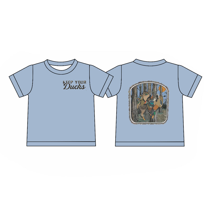( Moq 5 ) Preorder Baby Boys Short Sleeves Ducks Hunting Tee Shirt Tops