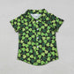 Sibling Baby Boys Short Sleeves St Patrick Buttons Green Clovers Plaid Shirts Tops RTS