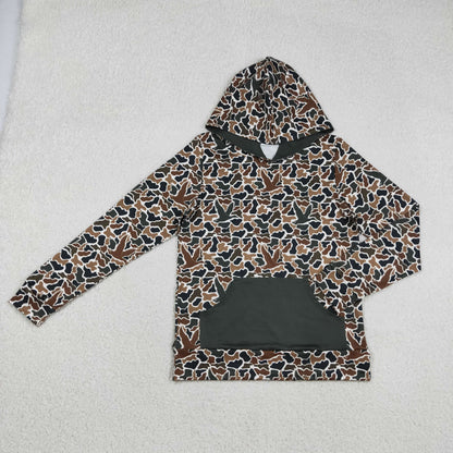 Sibling Adult Men Southern Ducks Camo Long Sleeve Pockets Hoodies Top