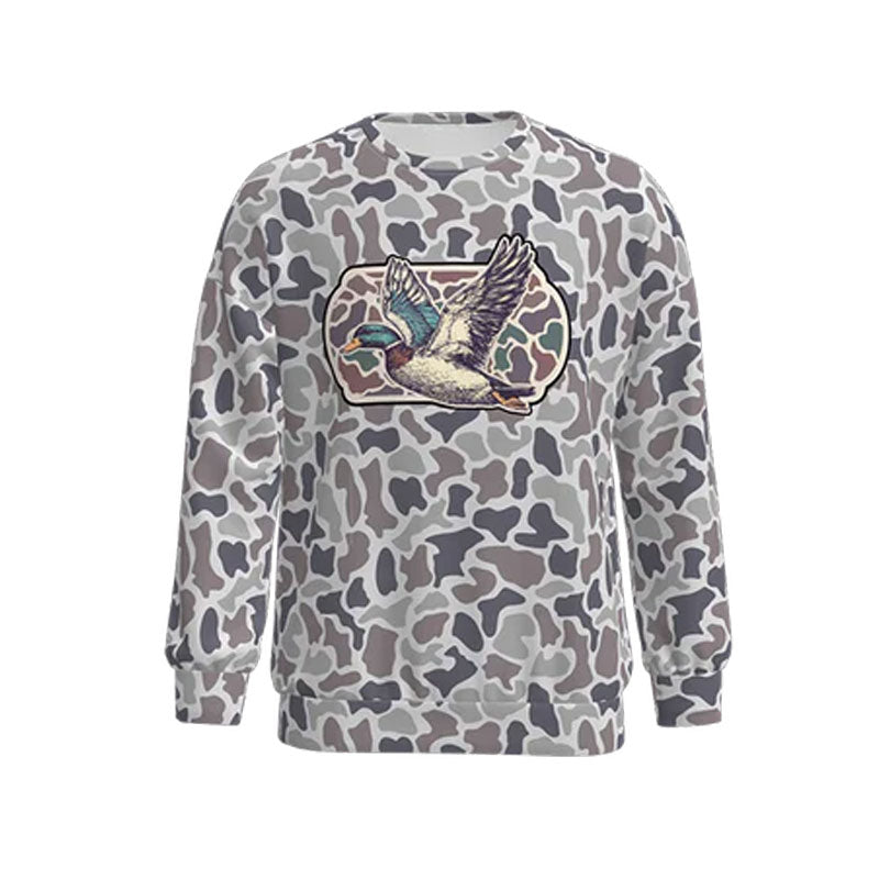 ( Moq 5 ) Preorder Adult Men Long Sleeves Ducks Grey Camo Southern Hunting Shirt Tops