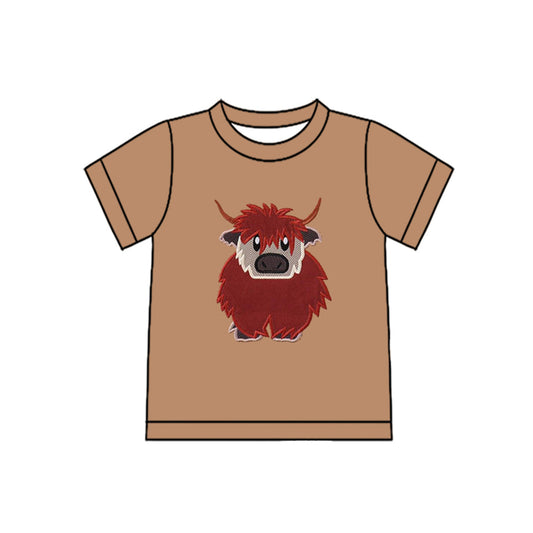 ( Moq 5 ) Preorder Baby Boys Short Sleeve Western Cows Shirt Tops