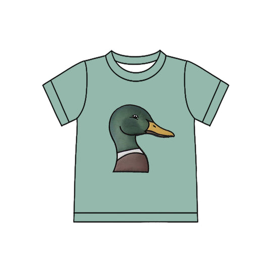 ( Moq 5 ) Preorder Baby Boys Short Sleeves Duck Green Shirt Tops