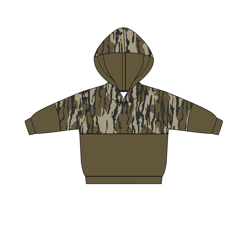 ( Moq 5 ) Preorder Baby Boys Long Sleeves Camo Hoodie Pullover Shirt