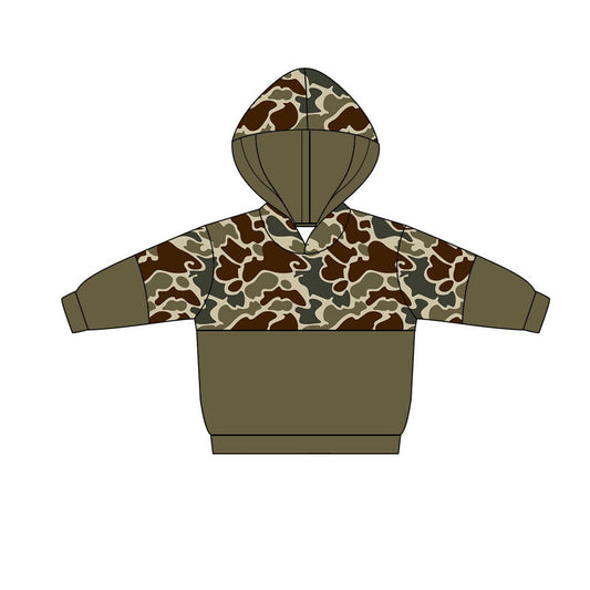 ( Moq 5 ) Preorder Baby Boys Kids Long Sleeves Camo Hoodie Pullover Tops