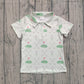 Baby Boys Short Sleeves Golf Stripes Buttons Green Shirt Tops RTS
