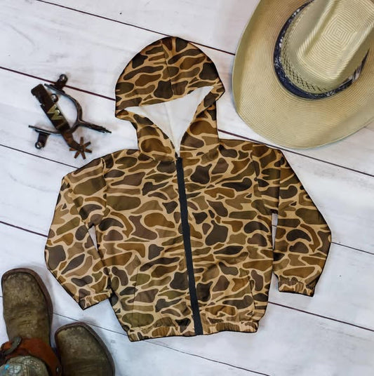 ( Moq 5 ) Preorder Baby Boys Long Sleeves Camo Zipper Pockets Hoodie Jacket Tops