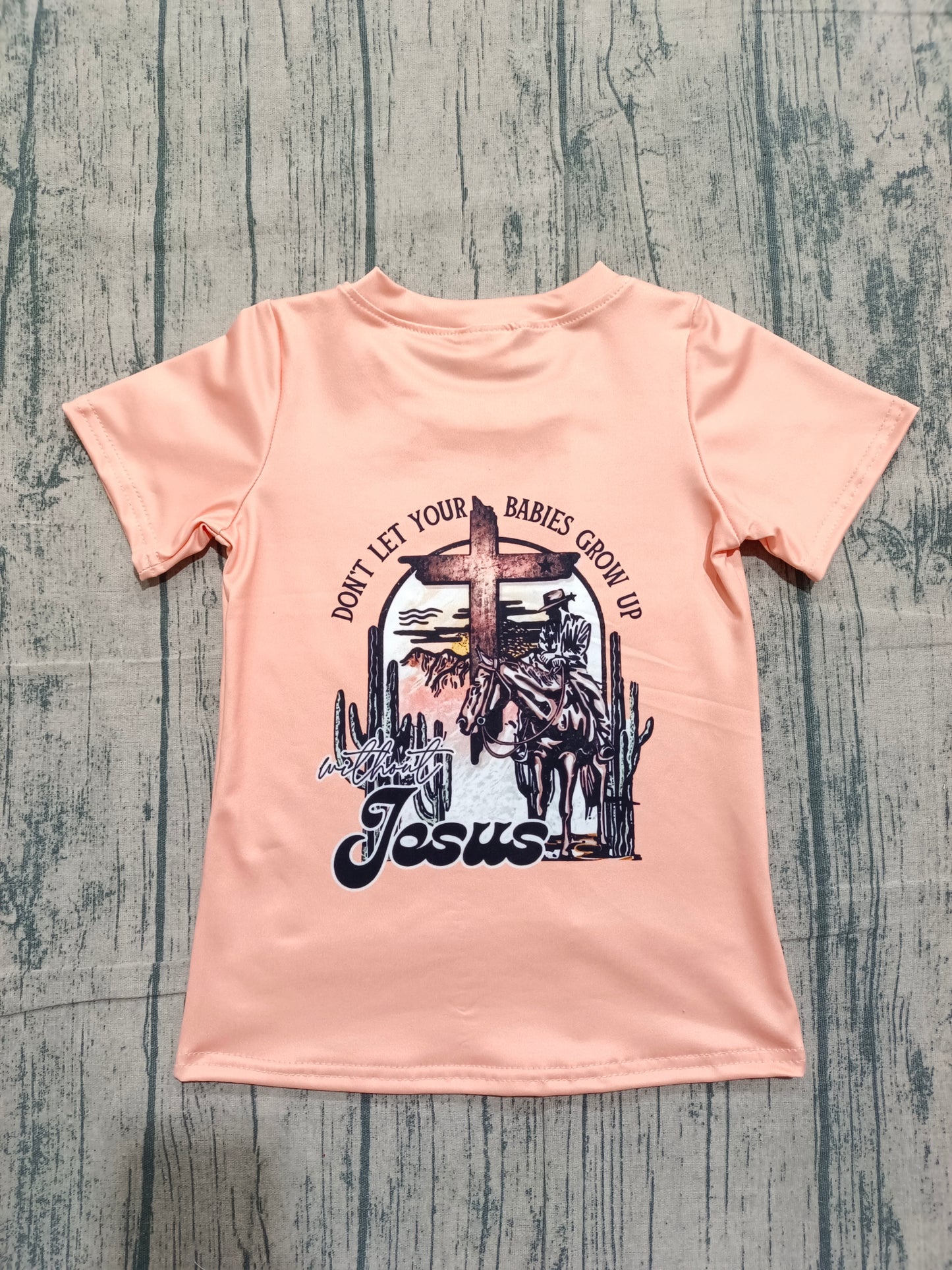 Baby Boys Kids Short Sleeves Cross Cactus Shirt Tops RTS