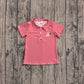 Boys Kids Short Sleeves Dog Flag Red Stripes 4th of July Buttons Shirt Tops RTS