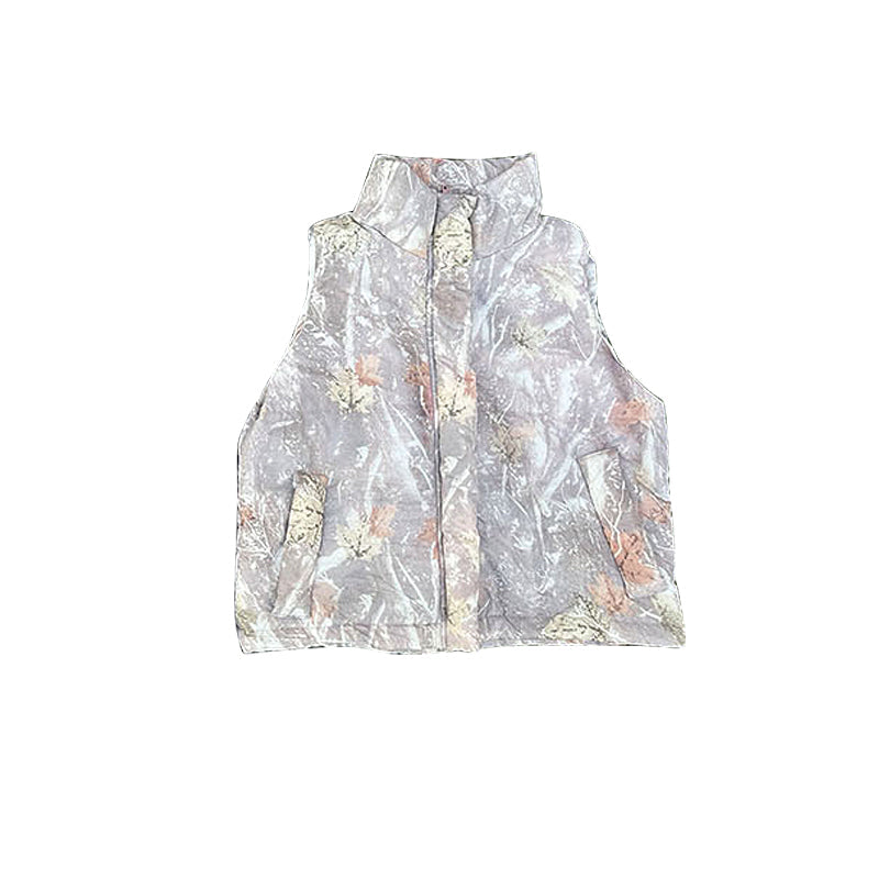 Baby Boys Southern ( Moq 5 ) Preorder Baby Boys Sleeveless Leaves Camo Pockets Zipper Yoga Vest TopsCamo Zipper Pockets Yoga Jackets Top Preorder