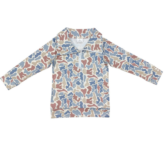 ( Moq 5 ) Preorder Adult Men Long Sleeves Camo Zipper Pullover Shirt