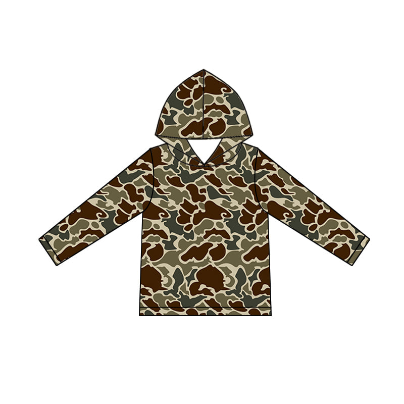 ( Moq 5 ) Preorder Baby Boys Long Sleeves Dark Dark Green Camo Southern Hoodie Shirt Tops