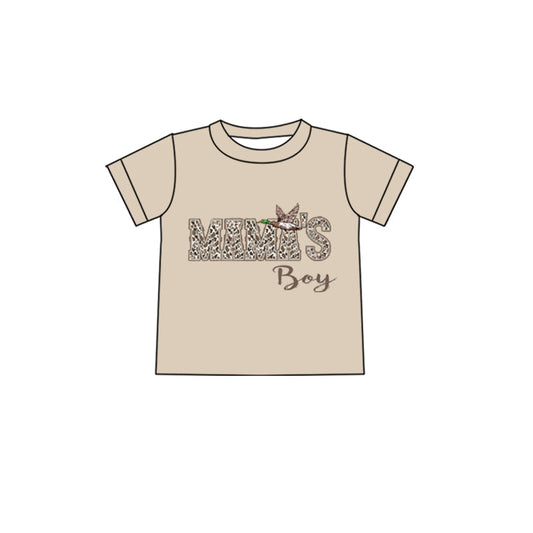 ( Moq 5 ) Preorder Baby Boys Short Sleeves Mama's Boy Camo Print Duck T-shirt Tops