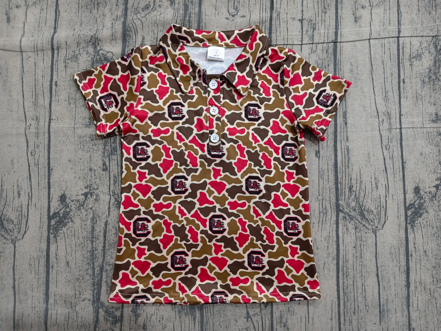 Baby Boys Kids Short Sleeves Camo Print Team Buttons Shirt Tops RTS