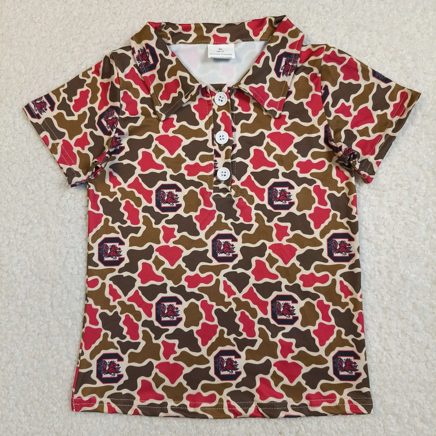 Sibling Baby Boys Kids Short Sleeves Camo Print Team Buttons Shirts Tops RTS