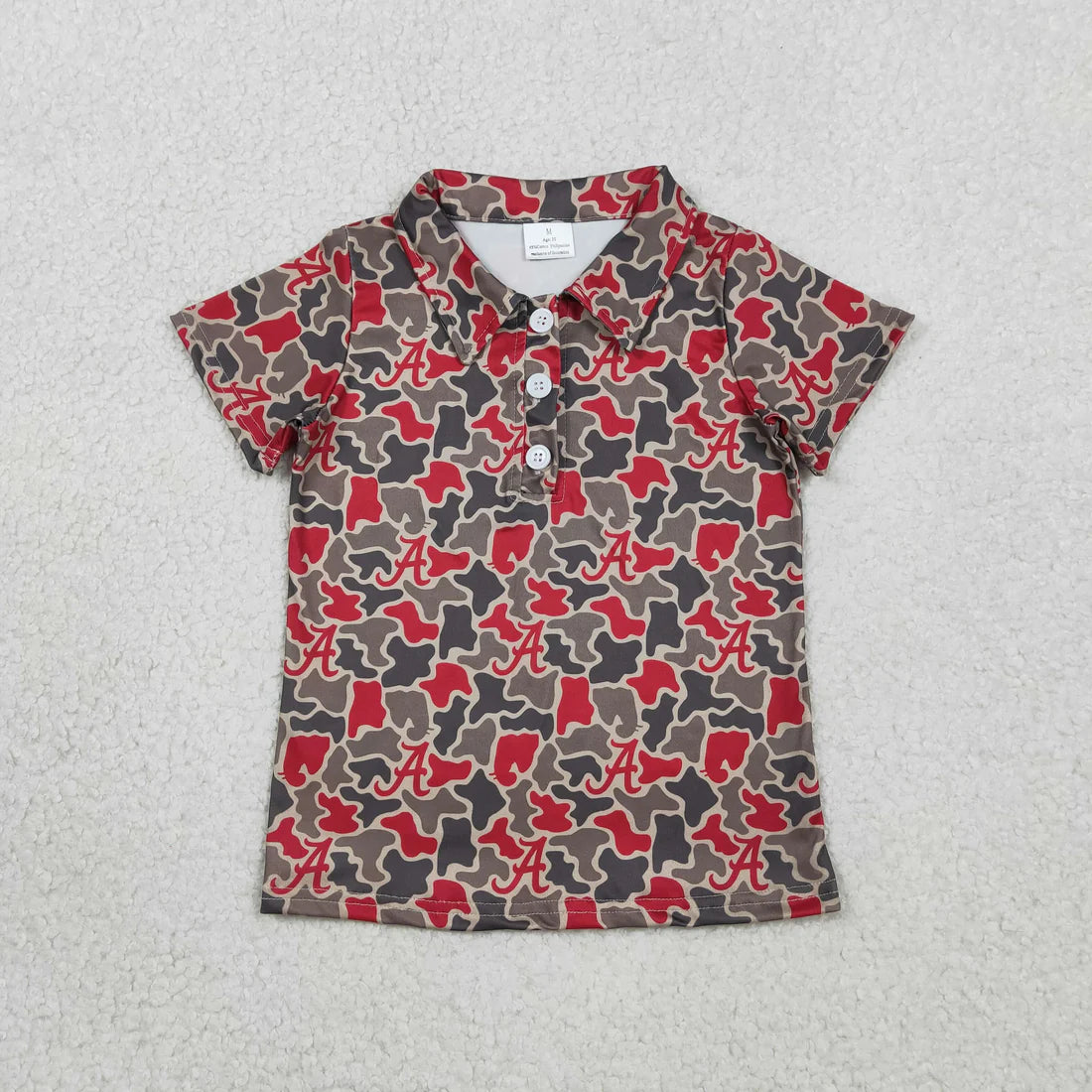 Sibling Baby Boys Kids Short Sleeves Camo Print Team Buttons Shirts Tops RTS