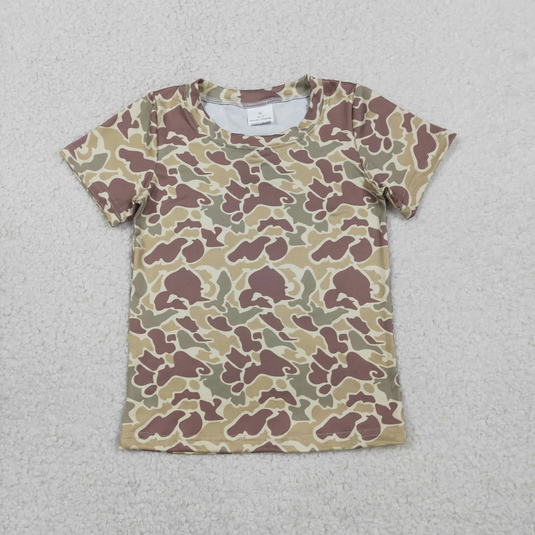 Sibling Baby Boys Kids Short Sleeves Camo Print Southern Shirts Tops RTS