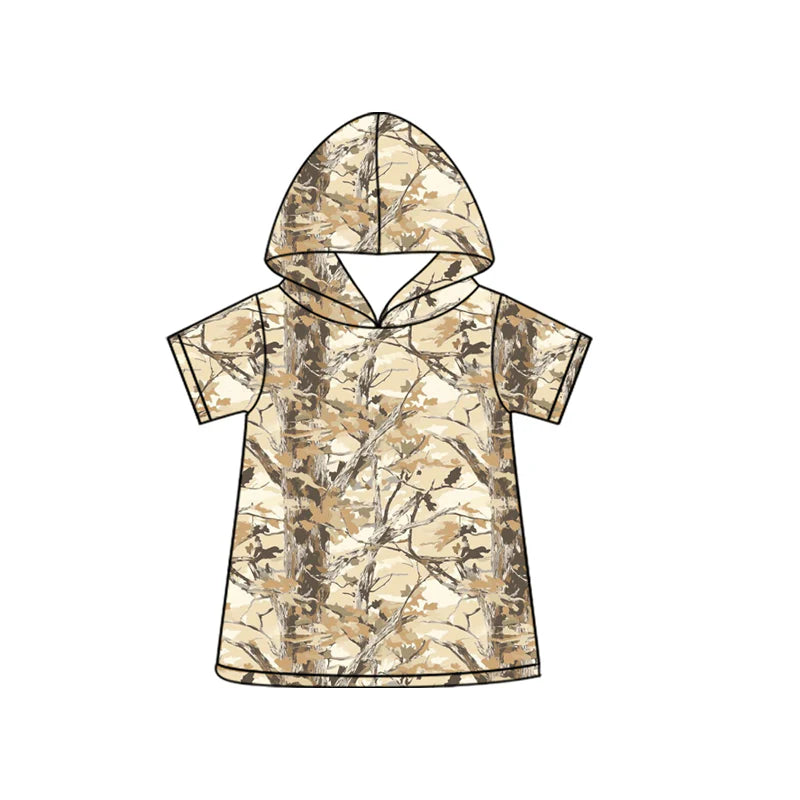 ( Moq 5 ) Preorder Baby Boys Toddler Short Sleeves Camo Hoodie Pullover Yellow Shirt