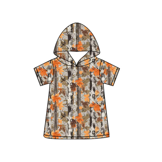 ( Moq 5 ) Preorder Baby Boys Kids Short Sleeves Leaves Hoodie Shirt Tops