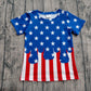 Baby Kids Short Sleeves Stars Stripes 4th of July Tee Summer Shirt Tops RTS