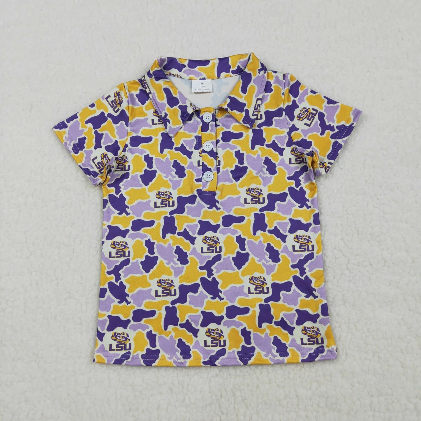 Sibling Baby Boys Kids Short Sleeves Camo Print Team Buttons Shirts Tops RTS