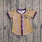 Baby Boy Kids Short Sleeves Purple Orange Stripes Tiger Shirt Team Tops RTS