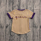 Baby Boy Kids Short Sleeves Purple Orange Stripes Tiger Shirt Team Tops RTS