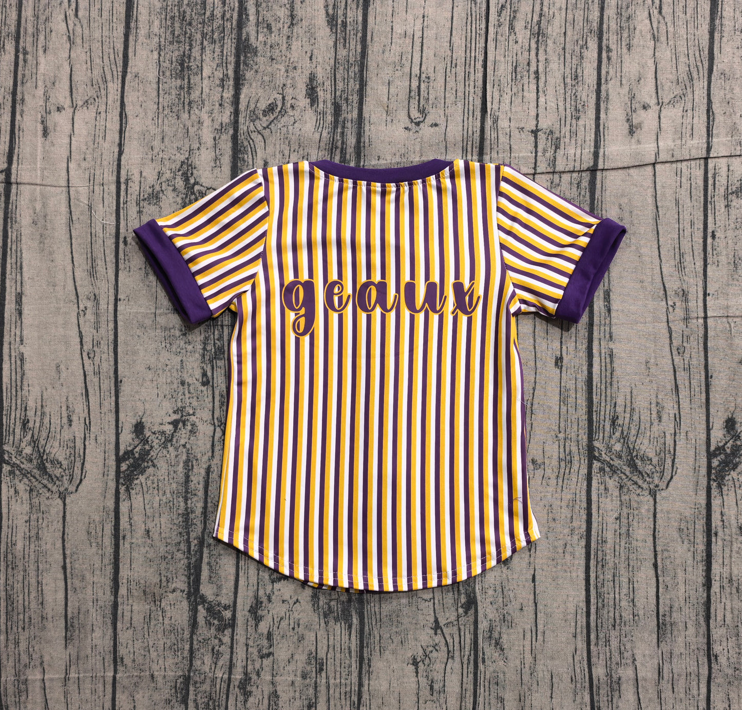 Baby Boy Kids Short Sleeves Purple Orange Stripes Tiger Shirt Team Tops RTS