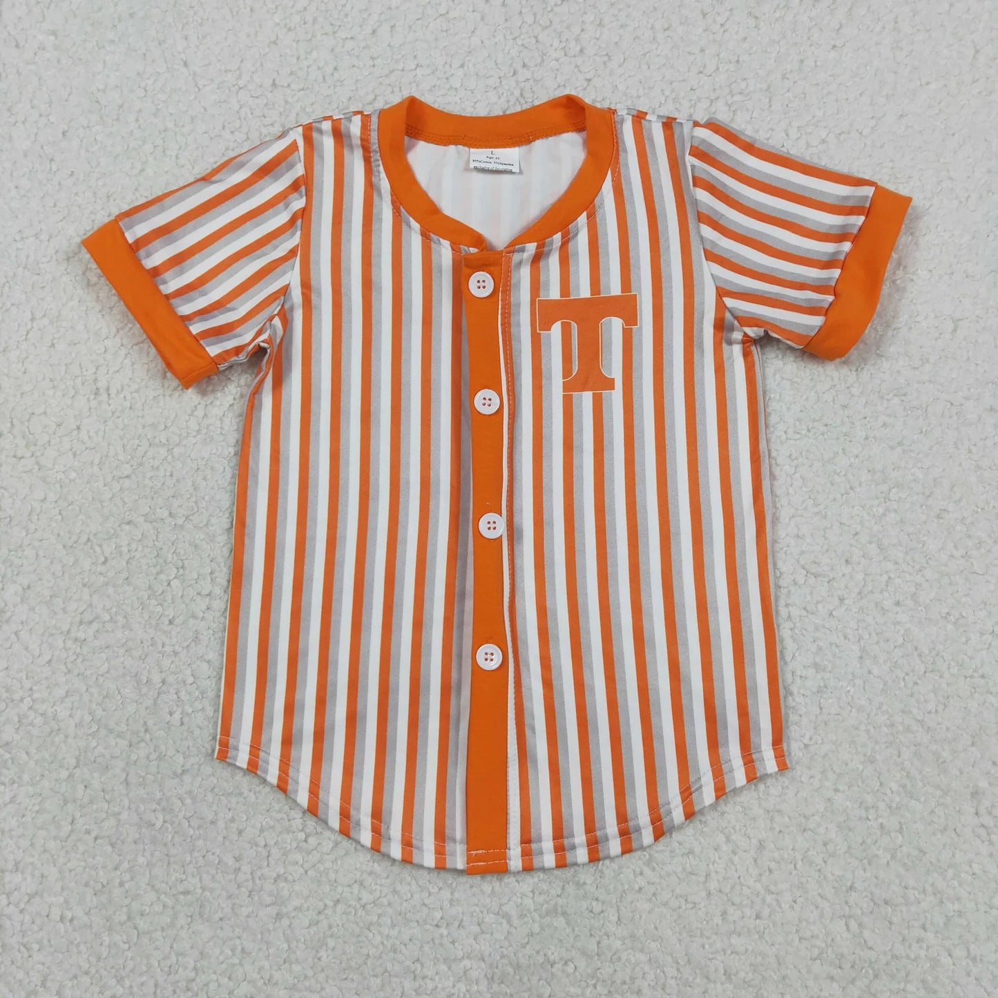 Sibling Baby Boy Kids Short Sleeves Stripes Buttons Shirts Team Tops Clothes RTS